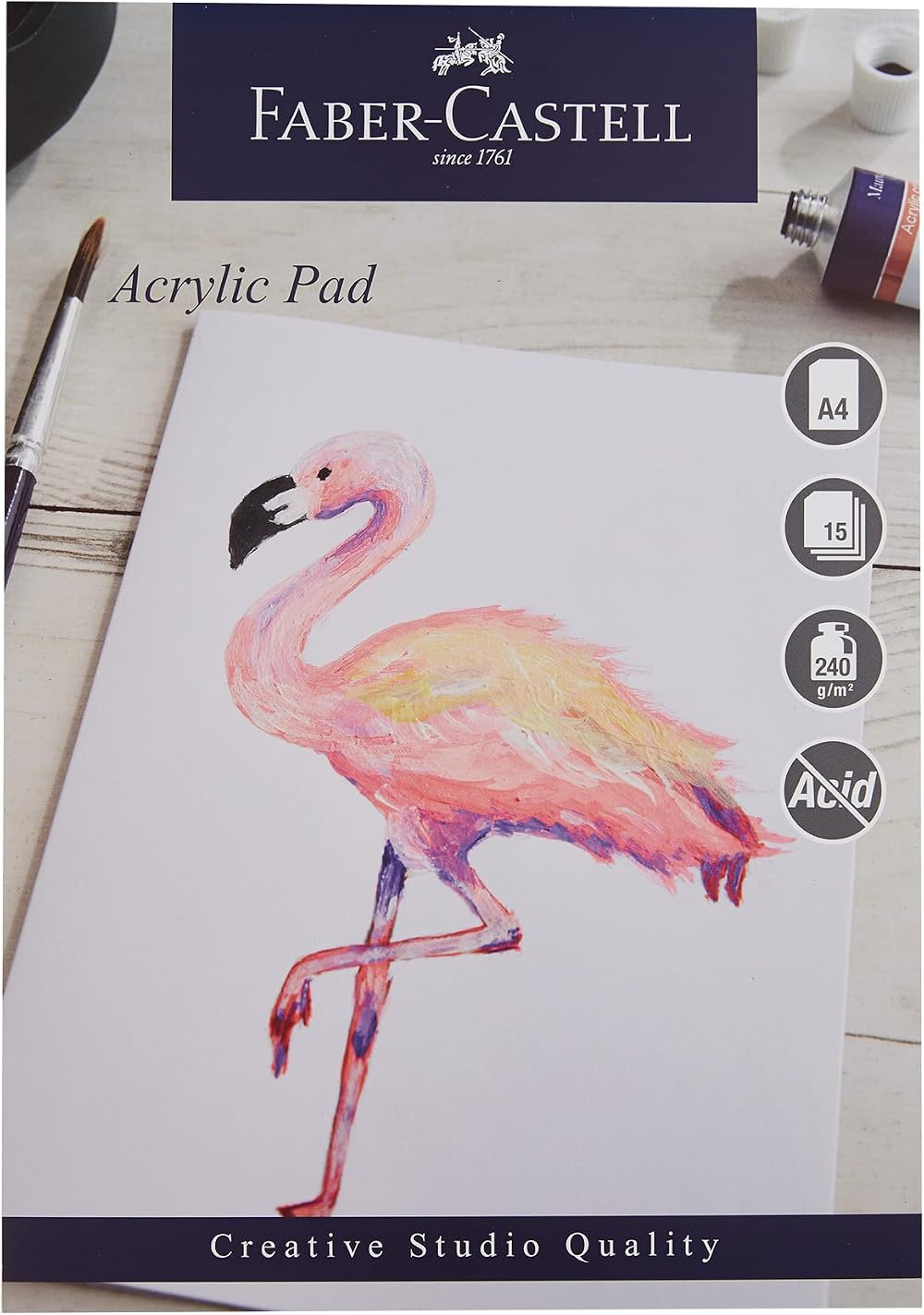Faber-Castell Creative Studio Acrylic Paint Pad A4 240 GSM 15 Sheets
