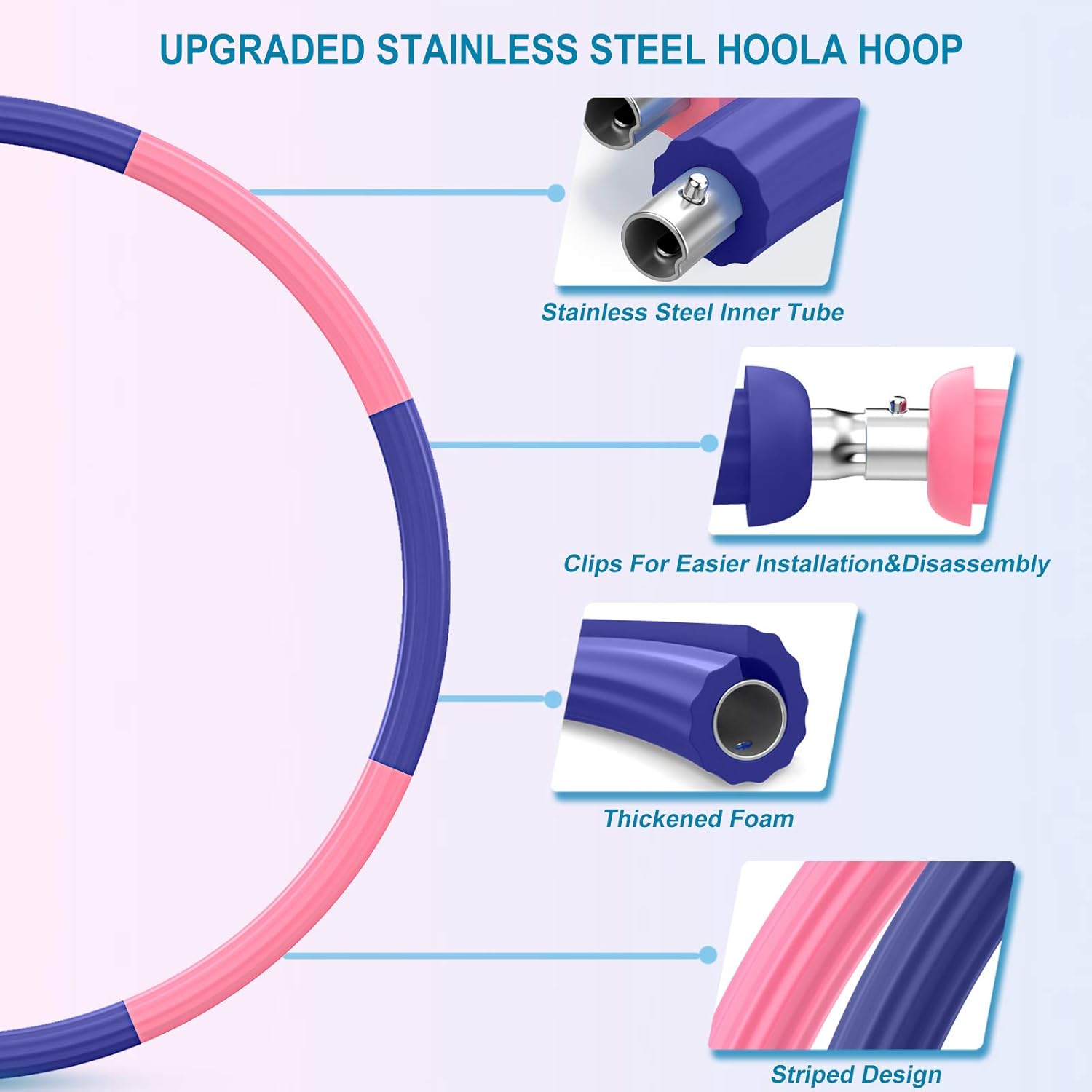 TTMOW Hoola Hoops for Adults, Upgrade Stainless Steel Core with Thicker Premium Foam Weight Loss Weighted Hoola Hoop for Exercise, Stable and Comfortable, 2.7lb: Toys & Games