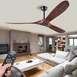 Solid Wood Ceiling Fans Without Light, 52 Inch Real