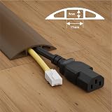 D-Line 1.8m Floor Cable Cover Brown Ribbed Non-Slip Base 17x9mm Cavity view 3