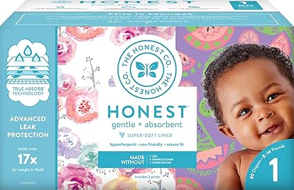 Size 2 The Honest Company Club Box Diapers With Trueabsorb Technology Disposable Diapers Diapering