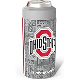 Frost Buddy Universal Can Cooler (Ohio State Buckeyes) | Skinny Can Cooler, Can Cooler with Lid, Beer Cooler, 16 oz Can Cooler, Energy Drink Holder, Can Cooler Insulated, Drink Cozy