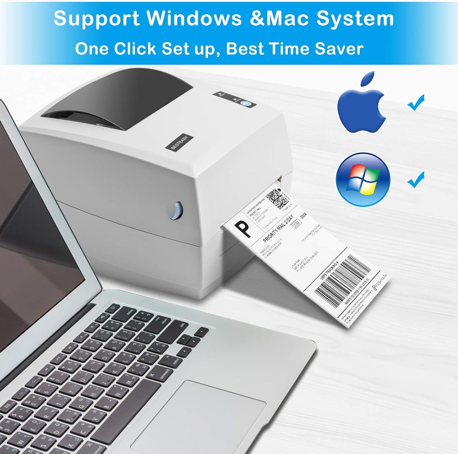 BESTEASY Label Printer, USPS Label Printer, 4x6 Direct Thermal Printer, Commercial Grade Label Printer, High Speed, Clear Printing, Compatible with USPS, FedEx, , Ebay, UPS, Etsy, Shopify, etc : Electronics