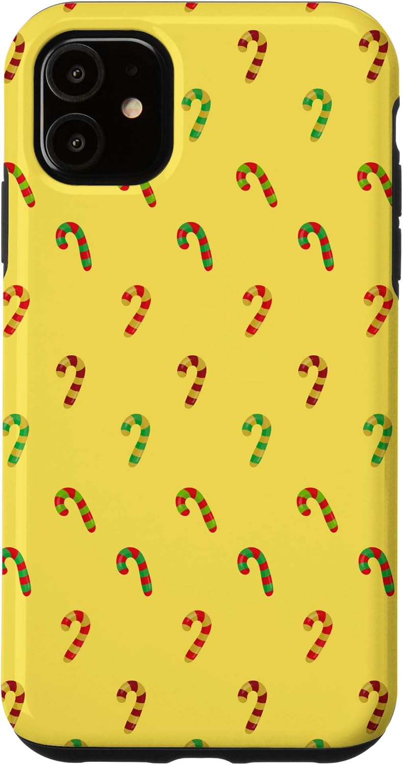 Amazon Com Iphone 11 Yellow Candy Cane Protective Cute Phone Case