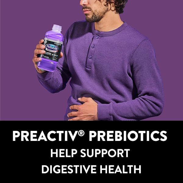PEDIALYTE ADVANCEDCARE PLUS ELECTROLYTE HYDRATION DRINK, HAS 33% MORE ELECTROLYTES AND HAS PREACTIV PREBIOTICS, ICED GRAPE, 1 LITER