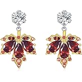 MONGAS Maple Leaf Earrings Sterling Silver Fall Earrings Autumn Thanksgiving Maple Leaf Jewelry Gifts for Women