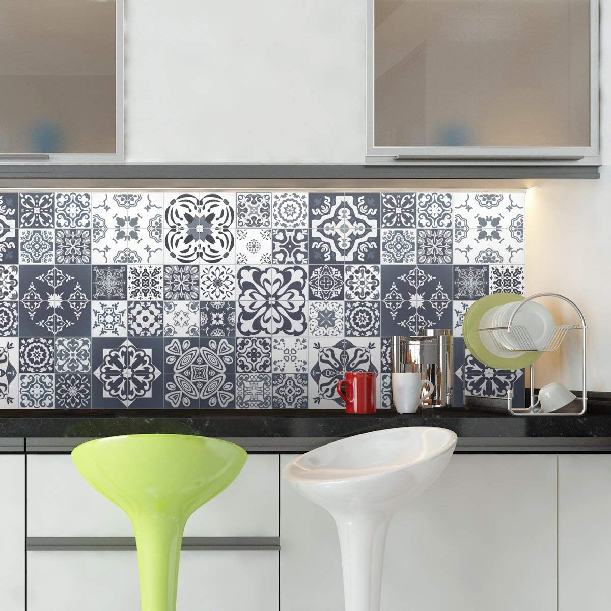 Ambiance Sticker Self-Adhesive Decorative Wall Decal Cement Tile for Bathroom and Kitchen Nuances de Gris Sotchi - Image 4