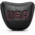 Golf Putter Cover, Putter Headcovers Golf Club Head Covers Putter Headcover for Blade Leather Golf Mallet Putter Head Covers with Magnetic for All Brands USA Style
