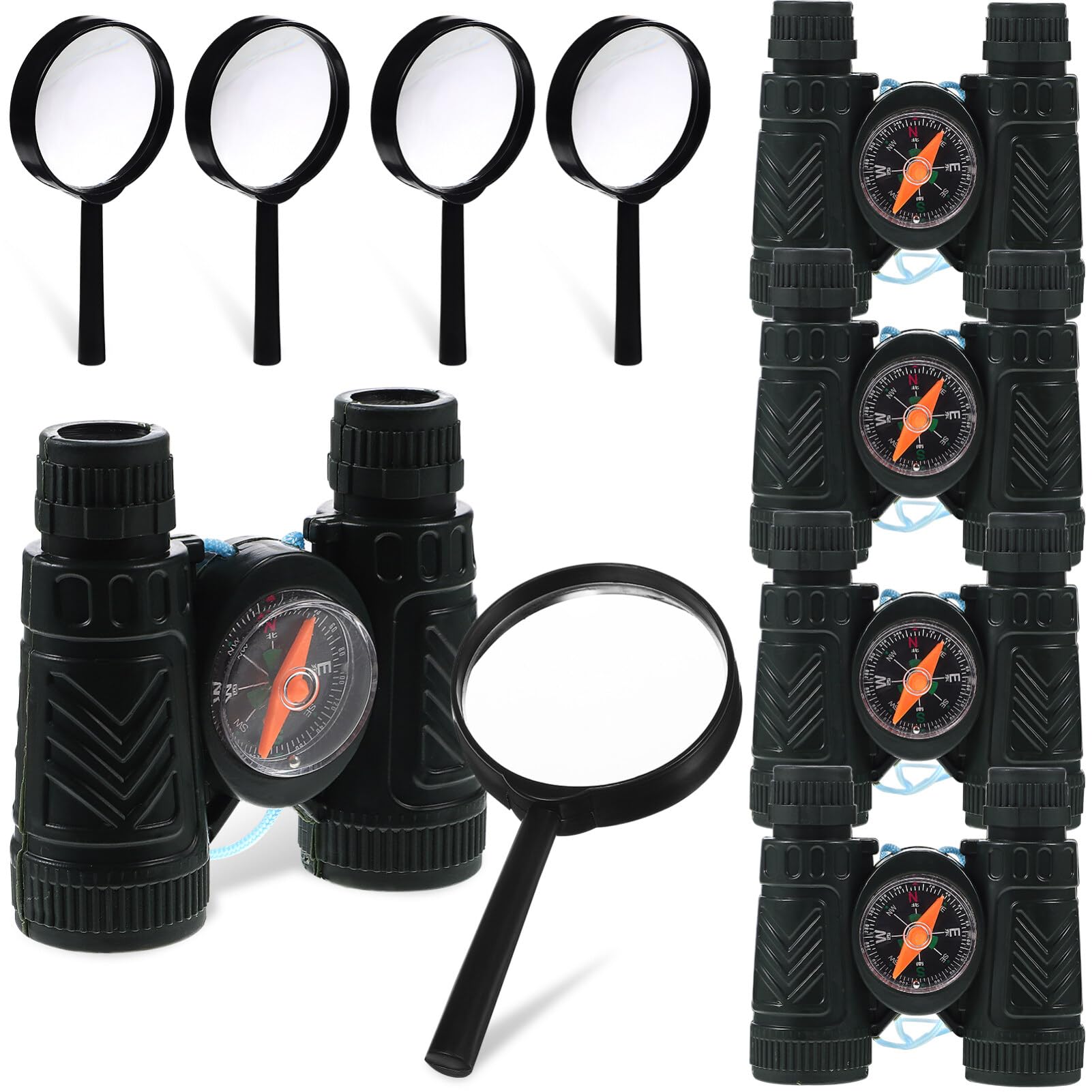 Toddmomy 5Pcs Kids Pocket Binoculars and Magnifiers Set - Mini Telescopes for Birdwatching, Sightseeing, and Outdoor Adventures