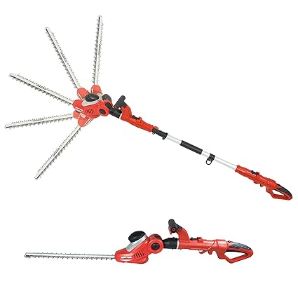 Grizzly Elektro Kombi Heckenschere EKHS 500-51 mit herausnehmbaren Teleskopstiel, 2 Heckenscheren zu 1 Preis, 500 W, 51 cm Me