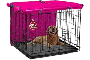 JOROAMP Dog Crate Cover 48 inch XL Dog Kennel Outside Cover, Big Dog Cage for Large Dogs Wire with1 2 3 Doors, Waterproof 600D Oxford Fabric Indoor/Outdoor Pink（Dog Crate NOT Included）