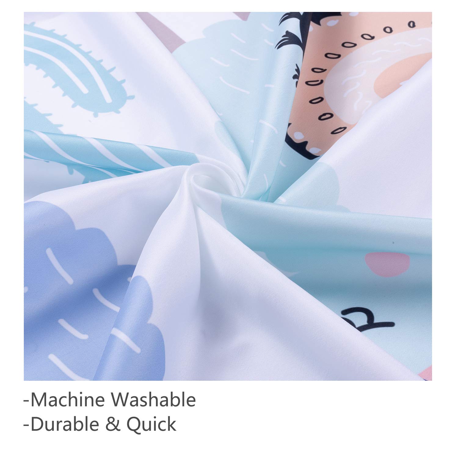 Vibesicily Shower Curtain, Durable Polyester Fabric Waterproof Bath Curtain for Bathroom Home Decor with 12 Hooks 71 x 71 Inch (Cartoon Alpaca, 71\'\'x71\'\')