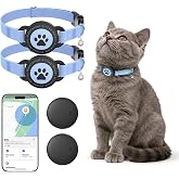 Cat GPS Tracking Collar (iOS &amp; Android), Bluetooth GPS Dog Tracker Blue 2P