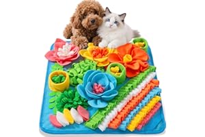 ANKILO Snuffle Mat for Dogs Cats Rabbits, Pet Treats Feeding Mat, 15.4 x 15.4 inch for Small & Medium, Felt Wool Dog Sniff Mats for Slow Feed, Rabbit Foraging Mats, Relieve Anxiety, with Anti-Slip Bottom