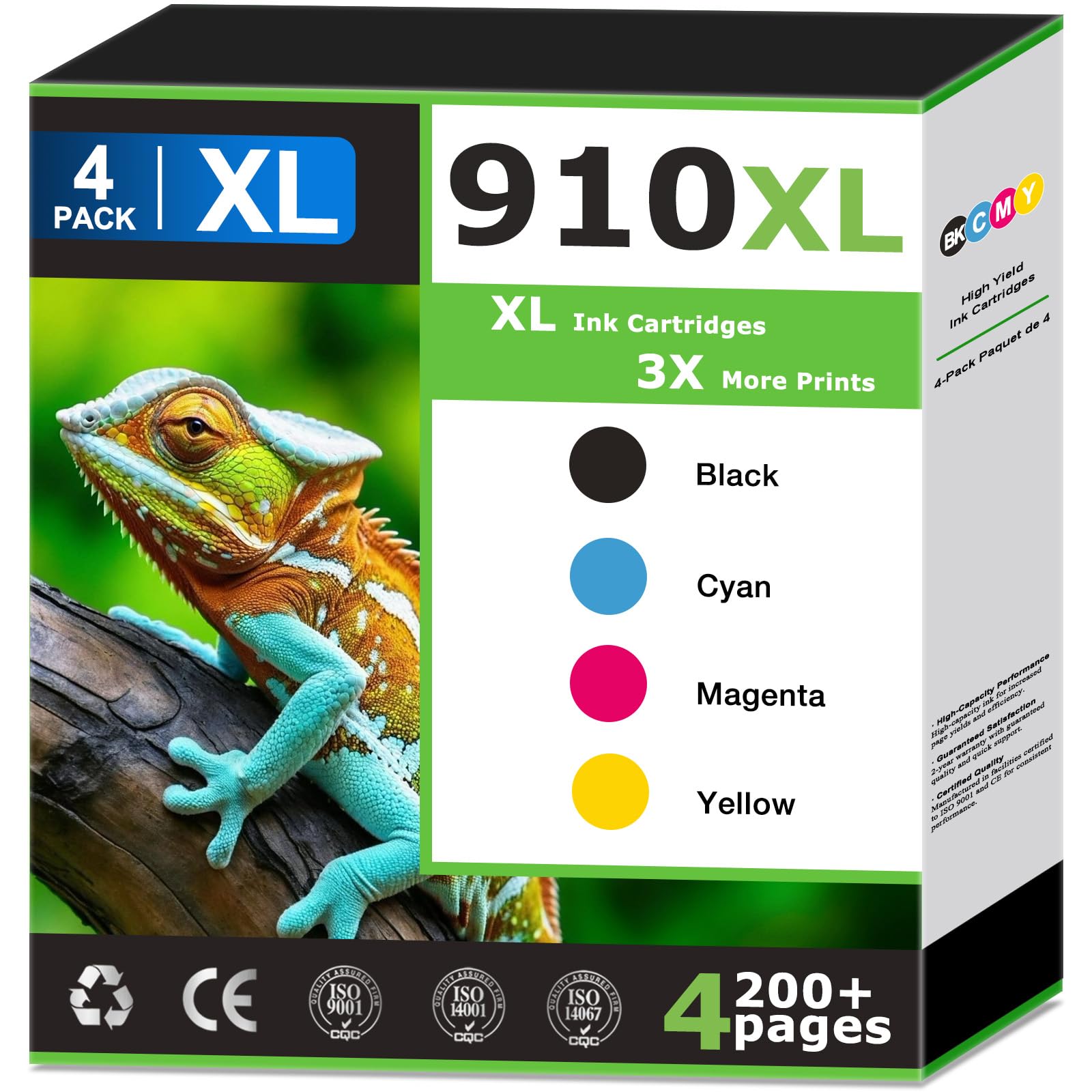 Photo 1 of 910XL Ink Cartridges Combo Pack Compatible for HP 910 ink Work with HP Printer Ink 910 for OfficeJet Pro 8015e 8025e 8028e 8020e 8024e 8035e 8010e 8012e 8014e 8022e printer Ink Black and Color(4 Pack)