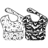 Qwalnely Bibs Cute Baby Stuff 2Packs for 6-24 Months Waterproof Washable Fabric