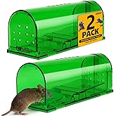2 Pcs Humane Mouse Traps No Kill,Catch and Release Mouse Traps that Work,Live Mouse Trap Small Capture Cage,Reusable Mice Trap Catch for House &amp; Outdoors