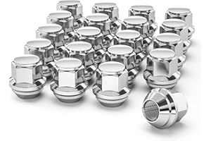 YIZBAP M12X1.5 One-Piece Chrome OEM Factory Style, Replacement for 2006-2020 Ford Fusion, 2000-2019 Ford Focus, 2001-2022 Ford Escape, 20pcs Large Acorn Seat Lug Nuts