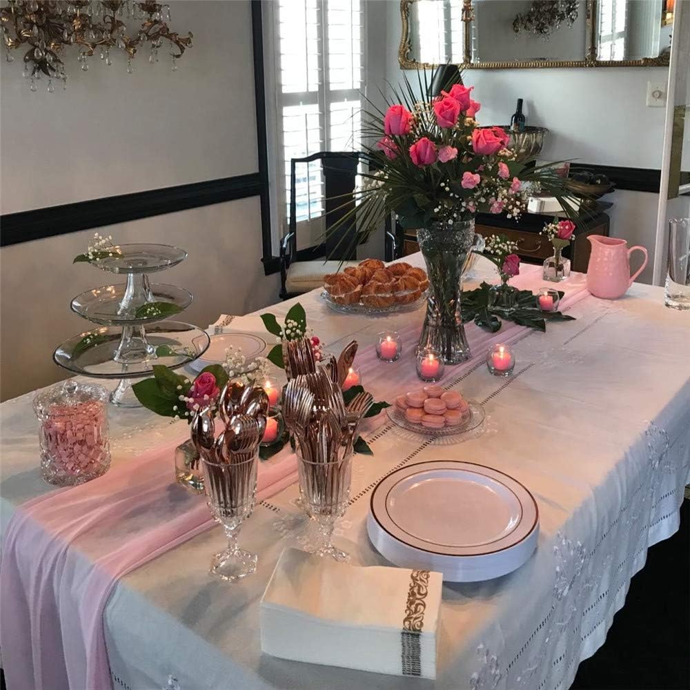 Best chiffon table runner gold blush