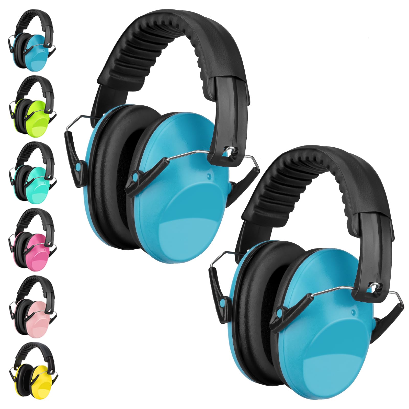 Kids Ear Defenders 2 Pack, BraveKoi Children Noise Cancelling Headphones 26dB SNR Foldable Adjustable Hearing Protection Noise Cancelling Earmuffs for Autism, Boys, Girls, Toddlers (Age 3-16 Year Old)