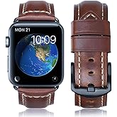 HUAFIY Compatible for Apple Watch Bands 42mm 44mm45mm46mm 49mm 38mm 40mm41mm, Genuine Leather Band Strap for iWatch Series 11/10/9/8,7,6,5,4,3,2,1, Ultra3 2 1