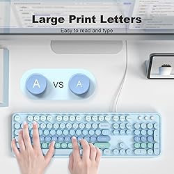 MOFII Keyboard Wired Large Print, Computer Keyboard