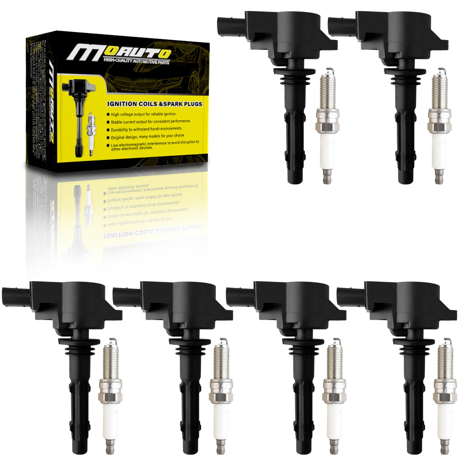 MOAUTO Set of 6 Ignition Coils Pack UF535