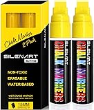SILENART Yellow Chalk Markers 2 Pack - 15mm Super