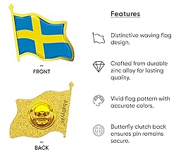 Sweden Flag Lapel Pin - Enamel Metal National Badge