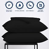 DN Pillow Cases 2 Pack Black 50x75cm Microfiber Envelope Closure view 2