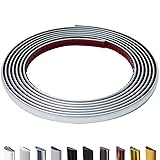 JSIWOTH Peel and Stick Trim, Matte Silver D-Shape