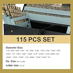 BEHAPPY Cobalt Drill Bit Set 115Pcs, M35 Drill Bit