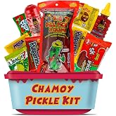 Chamoy Pickle Kit, Mexican Candy Mix Ready to make the Famous TikTok Trend, Includes Big Tex Alamo Dill Pickle, Baby Lucas, Lucas Gusano, Skwinkles Salsaghetti &amp; Other Mexican Candy by LookOn