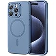 ESR for iPhone 15 Pro Max Case with MagSafe, Supports Magnetic Charging, Slim Liquid Silicone Case, Shock Absorbing, Screen and Camera Protection, Cloud Series, Light Blue