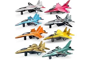 Tcvents 8 Pack Airplane Toys for 3 4 5 6-9 Years Old Boys, Diecast Metal Pull Back Airplanes Fighter Jet Aircraft Plane Model Military Toys for Kids Toddlers Birthday Gifts Party Favors