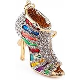 Rhinestone Stiletto Lady's High Heel Shoe Keychain Rhinestone Crystal Keyring Women Keychain for Key/Handbag/Phone/Car Pendant Accessory