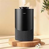 Waterless Essential Oil Diffuser for Home (Aluminum Alloy &amp; Fabric) - Cordless Car Scent Diffuser with 3 Timer &amp; 3 Mist Levels - 2000mAh Battery Operated Scent Air Machine for Room Office Hotel, Black