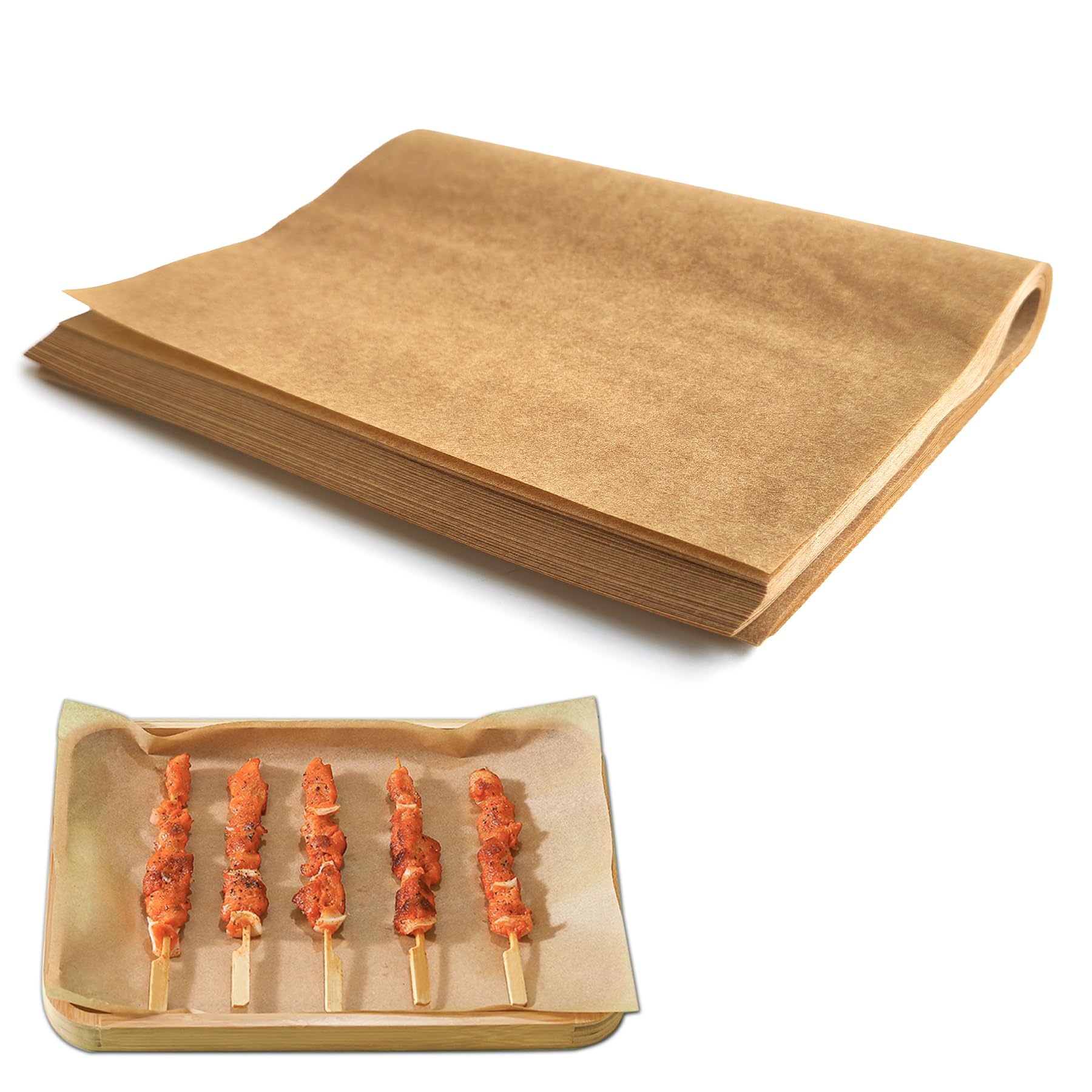 100-Count 30x20cm Precut Parchment Paper Sheets for Baking, Non-Stick Unbleached Parchment Paper Liners and Oven Safe, Greaseproof Paper Sheets for Cookies, Cakes, Grill, and Air Fryer