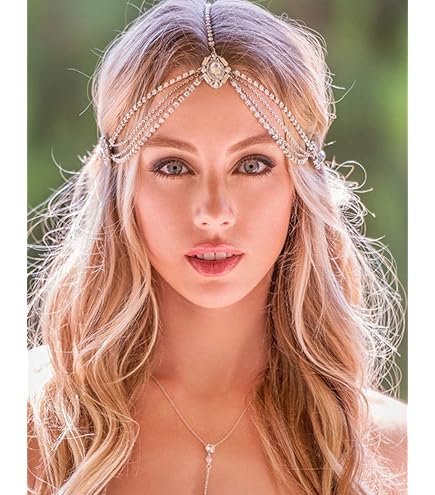 Amazon.com : Xerling Clear Rhinestones Head Chain Crystal