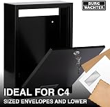Burg-Wachter MB11BK Galvanised Steel Gate Wall Mount Post Box Black view 5