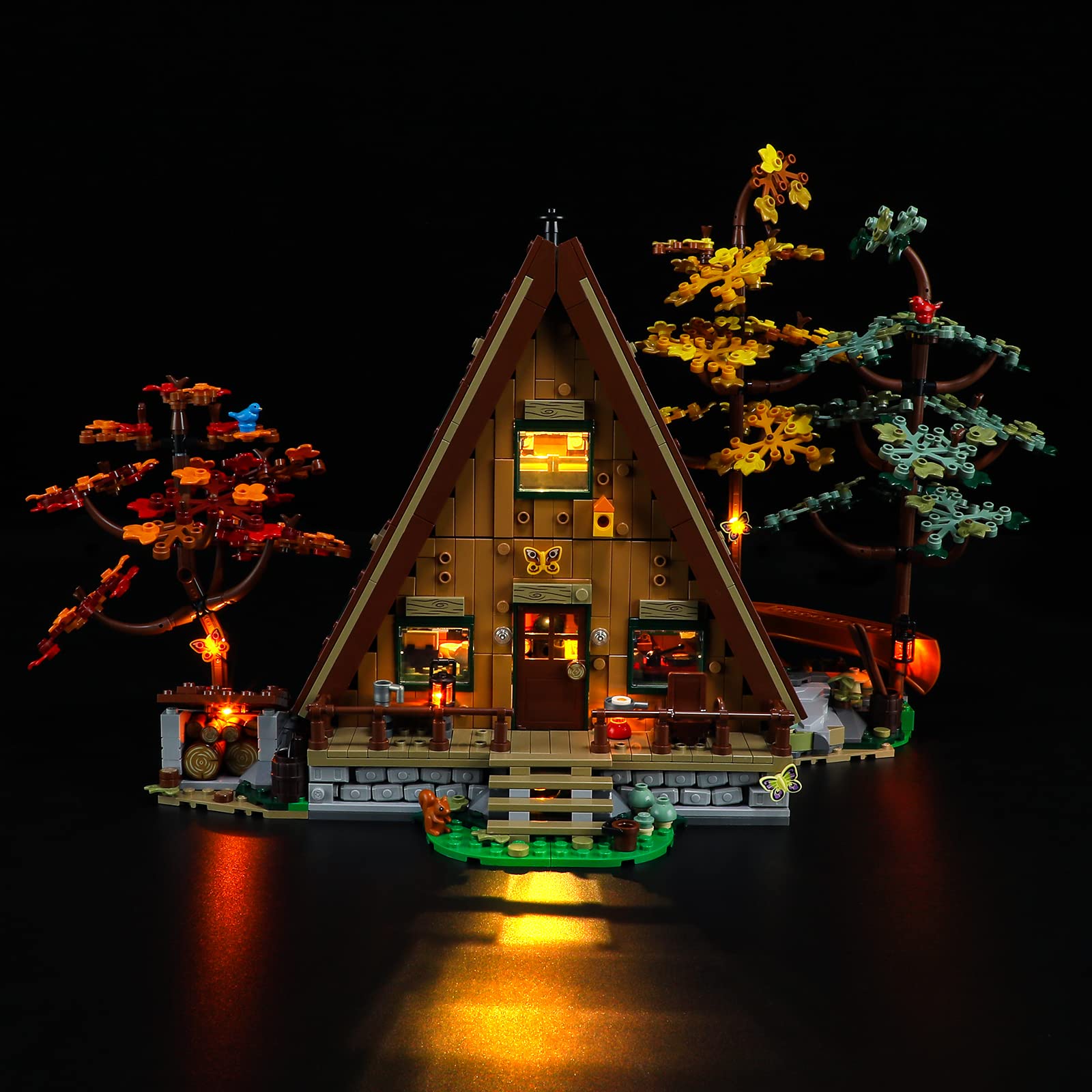 GEAMENT LED Light Kit Compatible with LEGO A-Frame Cabin - for Ideas 21338 Model (Building Set Not Included)