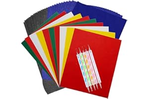 OUBAKA 100 Sheets Carbon Transfer Paper,Tracing Paper Carbon Graphite Copy Paper with 5 Pieces Embossing Styluses Stylus Dotting Tools for Wood,Paper,Canvas and Other Art Surfaces 8.3 x 11.7inch