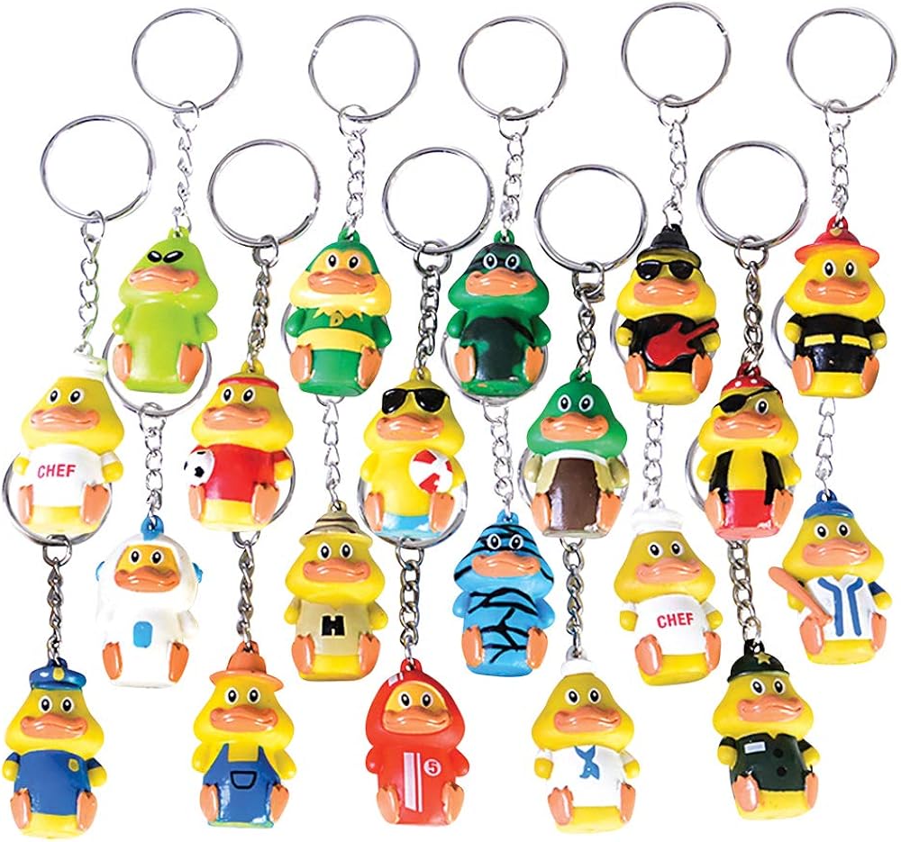 Rhode Island Novelty 1.5 Inch Mini Duck Keychains, 20 per Order Amazon