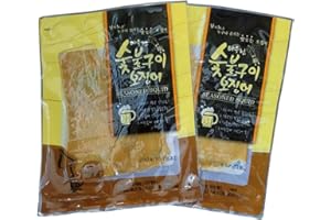GE GANGWON EXPORT Dried & Moistened Smoked Squid Snack [2.82oz X 2Bags] – Chewy Smoked Squid Jerky for Adults & Kids – 13.8g Protein Per Serving – Perfect for Snacking – Korean Snacks by Gangwon Export