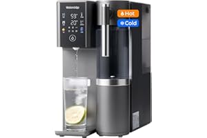 Waterdrop WD-A2 Countertop Reverse Osmosis System, Hot and Cold RO System, Portable Pure Water Tank, Bottleless Water Cooler, 6 Temperature Settings, Hot Cold Room Water, 3:1 Pure to Drain