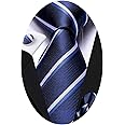 Hi-Tie Men Ties Sets Silk Stripe Paisley Necktie Pocket Square Cufflinks for Business Wedding