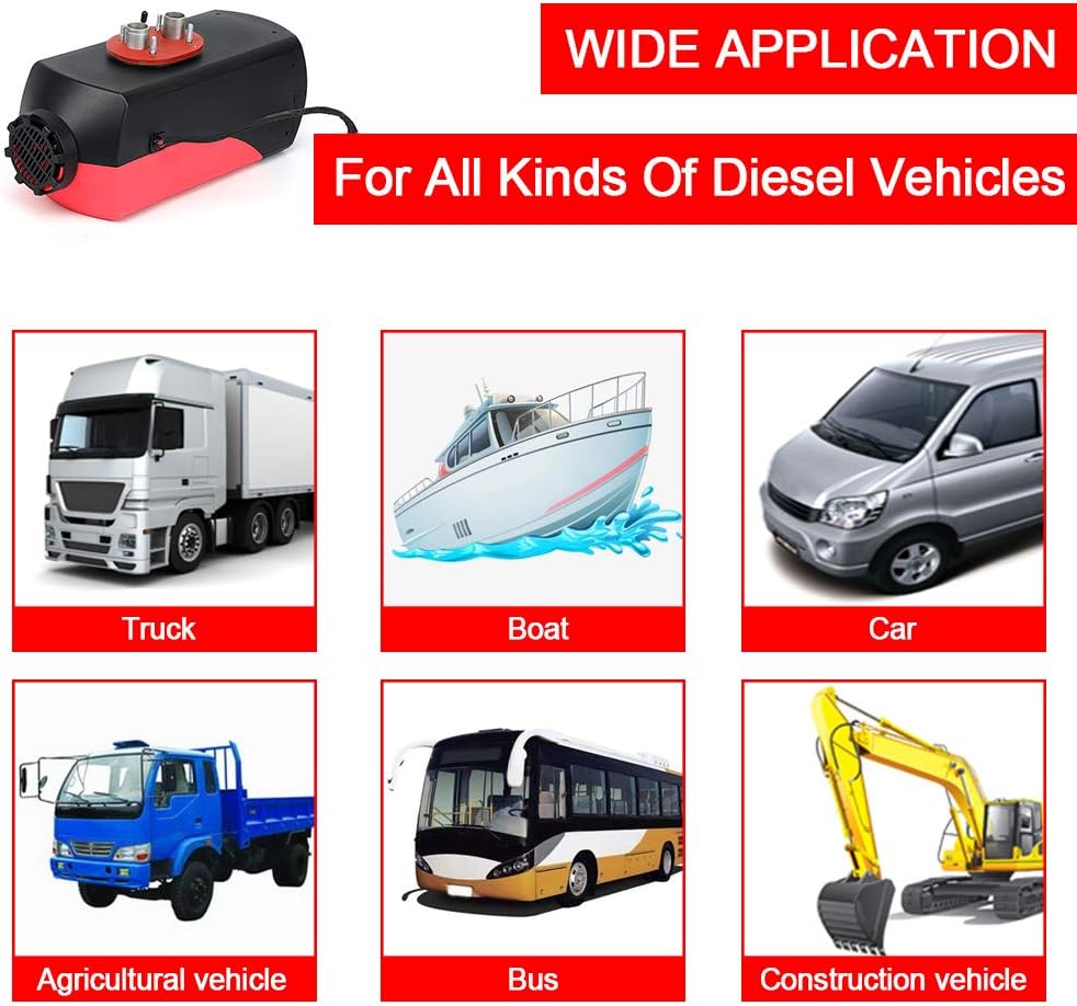 Triclicks Diesel Air Heater 12V 5KW-8KW All In One Fast Heating Parking Night Diesel Heater with LCD Display Remote Control For Campervan Car Truck Boat RV (Color A - Image 3