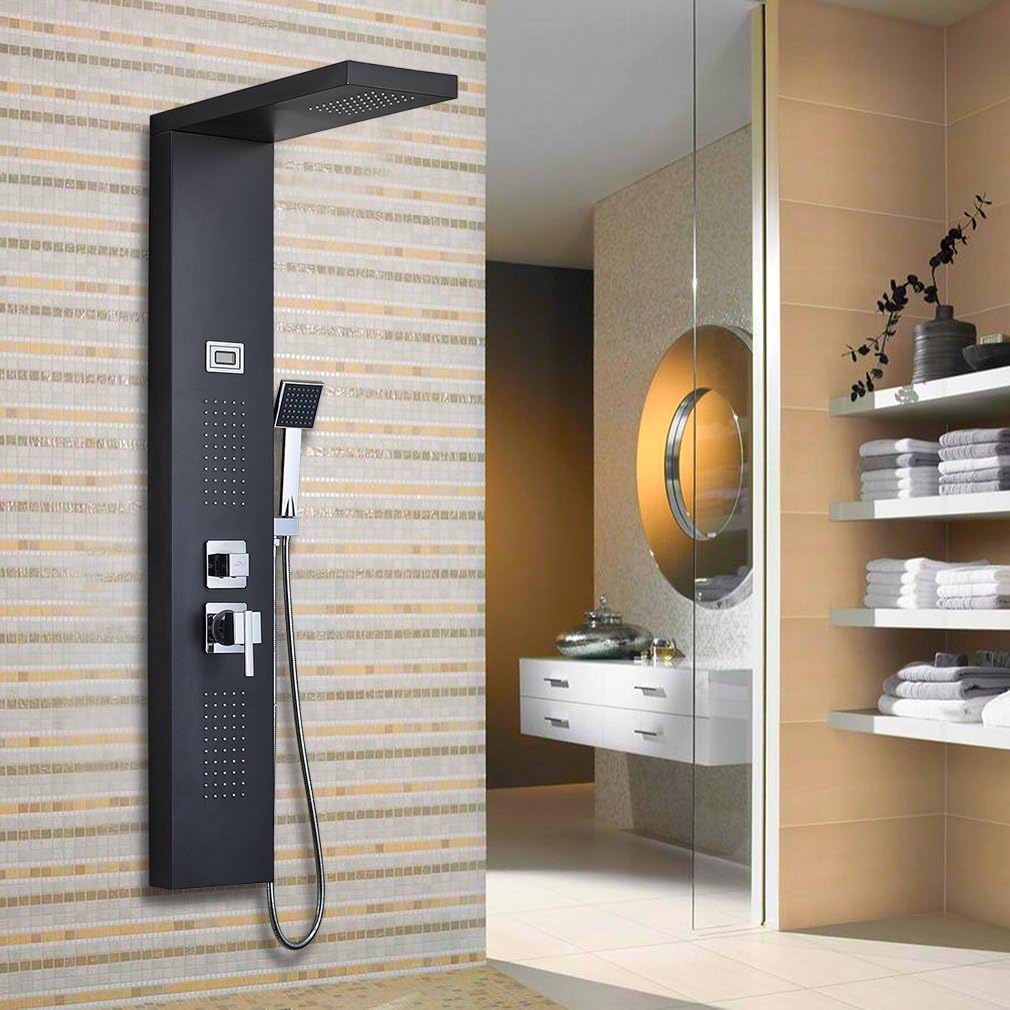Colonne Panneau de Douche Auralum Elegant Stainless d'acier avec Jets