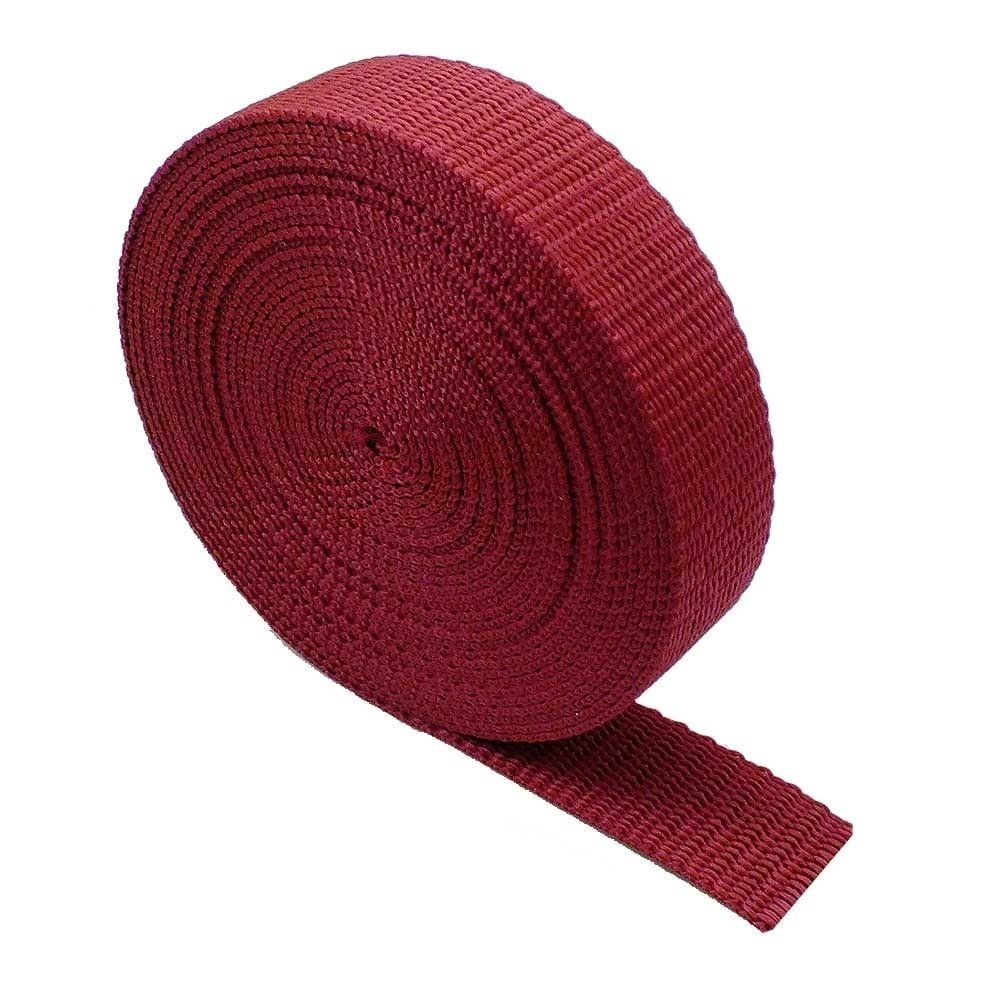 Heavy Duty Webbing Strap Tape - 5 metres - Rucksack/Backpacks, Luggage/Cargo Strapping, Belts (Maroon, 25mm)