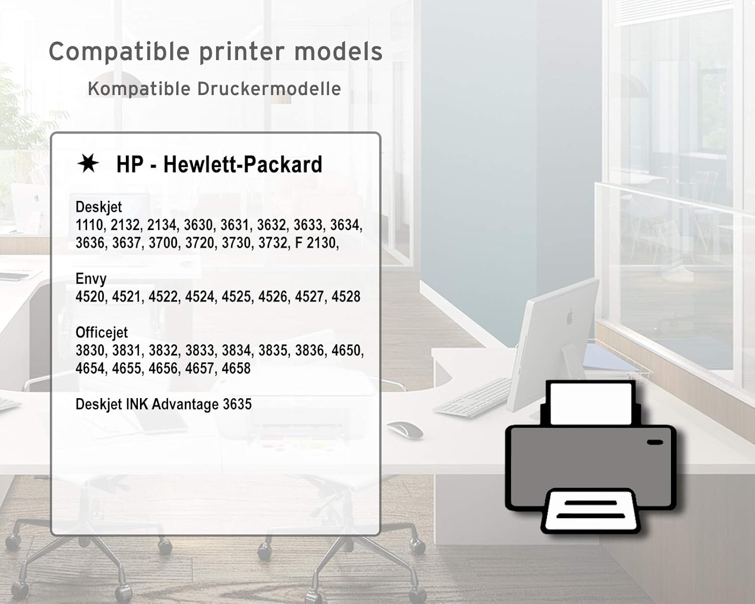 4x 100ml printer ink compatible for HP 302, HP 304 ink cartridges black, cyan, magenta, yellow - Image 3